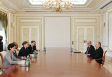 Prezident İlham Əliyev ABŞ Dövlət katibinin köməkçisinin enerji məsələləri üzrə müavininin başçılıq etdiyi nümayəndə heyətini qəbul edib