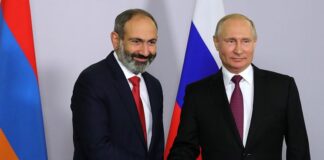 Rusiya Federasiyasının Prezidenti Vladimir Putin və Ermənistanın baş naziri Nikol Paşinyan