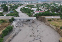 Leysan səbəbindən əksər daxili çaylarda sululuq artıb Göyçay körpü