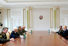 İlham Əliyev Rusiya Silahlı Qüvvələrinin Baş Qərargah rəisinin rəhbərlik etdiyi nümayəndə heyətini qəbul edib