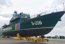 İlham Əliyev yeni inşa edilmiş “Tufan” tipli sərhəd gözətçi gəmisi ilə tanış olub