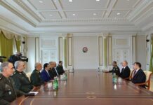 İlham Əliyev İran Silahlı Qüvvələrinin Baş Qərargah rəisinin rəhbərlik etdiyi nümayəndə heyətini qəbul edib