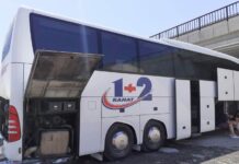 Bakı-İstanbul sərnişin avtobusunda yanğın olub – FOTO