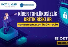 Kibertəhlükəsizliyə dair təlim keçiriləcək Kibertəhlükəsizlik: kritik risklər