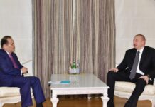 Bağdad Amreyev İlham Əliyevi təbrik edib Azərbaycan Respublikasının Prezidenti İlham Əliyev və Türkdilli Dövlətlərin Əməkdaşlıq Şurasının Baş katibi Bağdad Amreyev