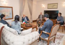 “Azərbaycan Dəmir Yolları” QSC-də İtaliyanın Azərbaycandakı fövqəladə və səlahiyyətli səfiri Auqusto Massari ilə ikitərəfli görüş keçirilib