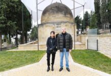 Prezident İlham Əliyev və birinci xanım Mehriban Əliyeva Şamaxıda Şahxəndan türbəsinin ətrafında aparılan abadlıq işləri ilə tanış olublar Şahxəndan türbəsi