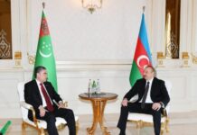 İlham Əliyevin Qurbanqulu Berdiməhəmmədovla təkbətək görüşü olub Azərbaycan Respublikasının Prezidenti İlham Əliyevin Türkmənistan Prezidenti Qurbanqulu Berdiməhəmmədov ilə təkbətək görüşü