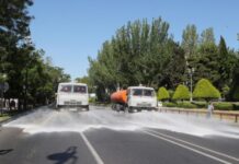 Bakı küçələrində növbəti dəfə dezinfeksiya işləri görülür dezinfeksiya