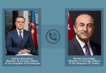 Türkiyənin Xarici İşlər naziri Mövlud Çavuşoğlu və Azərbaycanın Xarici İşlər naziri Ceyhun Bayramov