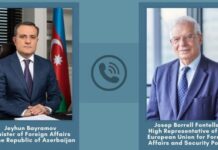 Ceyhun Bayramovun Cozef Borel ilə telefon danışığında bölgədəki mövcud vəziyyətlə bağlı fikir mübadiləsi aparılıb Azərbaycan Respublikasının Xarici İşlər naziri Ceyhun Bayramovun Avropa İttifaqının (Aİ) xarici və təhlükəsizlik məsələləri üzrə ali nümayəndəsi Cozef Borel