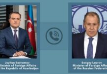 Azərbaycan və Rusiyanın XİN rəhbərləri arasında telefon danışığı olub Azərbaycan Respublikası Xarici İşlər naziri Ceyhun Bayramov ilə Rusiya Federasiyasının Xarici İşlər naziri Sergey Lavrov