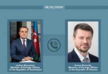 Nazir Ceyhun Bayramov estoniyalı həmkarına Ermənistanın atəşkəsi pozması barədə məlumat verib Xarici İşlər naziri Ceyhun Bayramov və Estoniya Xarici İşlər naziri Urmas Reynsalu