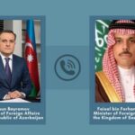 Azərbaycan Respublikasının Xarici İşlər naziri Ceyhun Bayramov və Səudiyyə Ərəbistanı Krallığının Xarici İşlər naziri Faysal bin Ferhan Al Saud