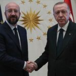 ürkiyə Prezidenti Rəcəb Tayyib Ərdoğan və Avropa İttifaqı Şurasının prezidenti Şarl Mişel