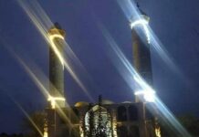 Ağdam məscidi işıqlandırıldı Ağdam məscidi