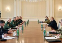 Prezident İlham Əliyev Rusiyanın müdafiə nazirinin başçılıq etdiyi nümayəndə heyətini qəbul edib Prezident İlham Əliyev Rusiyanın müdafiə nazirinin başçılıq etdiyi nümayəndə heyətini qəbul edib