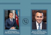 Azərbaycanın və İtaliyanın xarici işlər nazirlərinin telefon danışığı olub Azərbaycan Respublikasının xarici işlər naziri Ceyhun Bayramov və İtaliyanın xarici işlər və beynəlxalq əməkdaşlıq Naziri Luici Di Maio