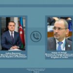 Azərbaycan Respublikasının xarici işlər naziri Ceyhun Bayramov ilə İordaniya Haşimilər Krallığının xarici işlər və mühacir məsələləri naziri Əymən Əs-Safadi