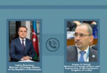 Bölgədə dayanıqlı sülhün təmin olunması üçün beynəlxalq hüquq normalarına hörmət edilməsi vacibdir Azərbaycan Respublikasının xarici işlər naziri Ceyhun Bayramov ilə İordaniya Haşimilər Krallığının xarici işlər və mühacir məsələləri naziri Əymən Əs-Safadi