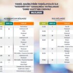 Teledərslərin noyabrın 6-na olan cədvəli