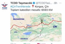Bakı-Tbilisi-Qars dəmir yolu xətti ilə hərəkət edən Türkiyənin ilk ixrac qatarı Çinlə sərhədə çatıb Bakı-Tbilisi-Qars dəmir yolu xətti