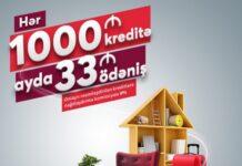 Hər 1000 manat kredit üçün, ayda 33 manat ödəniş edin! Hər 1000 manat kredit üçün, ayda 33 manat ödəniş edin!