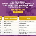 Peşə təhsili üzrə “Dərs vaxtı”nın fevralın 5-nə olan cədvəli