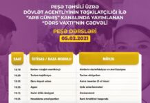 Peşə təhsili üzrə “Dərs vaxtı”nın fevralın 5-nə olan cədvəli Peşə təhsili üzrə “Dərs vaxtı”nın fevralın 5-nə olan cədvəli