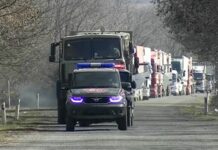 Rusiya sülhməramlıları Şuşaya gedən avtomobil karvanını müşayiət edib avtomobil karvanı