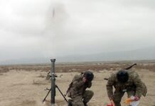 Azərbaycan Ordusunun minaatan batareyaları döyüş atışları icra edir minaatan