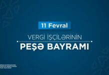 Fevralın 11-i vergi xidməti əməkdaşlarının peşə bayramı günüdür vergi xidməti əməkdaşlarının peşə bayramı