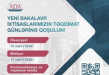 ADA Universitetinin üç yeni ixtisasının təqdimatı keçiriləcək ADA Universitetinin üç yeni ixtisasının təqdimatı keçiriləcək