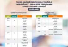 Teledərslərin bu günə olan cədvəli Teledərslərin bu günə olan cədvəli