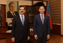 Nəqliyyat, rabitə və yüksək texnologiyalar naziri Rəşad Nəbiyev Türkiyənin Azərbaycandakı fövqəladə və səlahiyyətli səfiri Erkan Özoralla görüşüb Nəqliyyat, rabitə və yüksək texnologiyalar naziri Rəşad Nəbiyev Türkiyənin Azərbaycandakı fövqəladə və səlahiyyətli səfiri Erkan Özoral