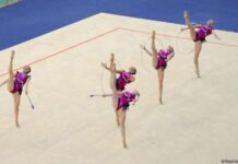 Gimnastlarımız üç halqa və iki cüt gürzlərlə hərəkətlərdə Dünya Kubokunun finalına çıxıb Qrup hərəkətləri üzrə Azərbaycan komandası