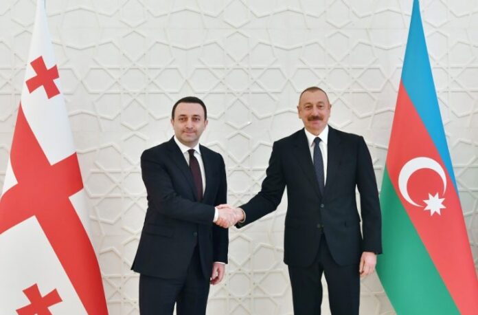 Prezidenti İlham Əliyev və Gürcüstanın Baş naziri İrakli Qaribaşvilini