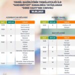 Teledərslərin mayın 18-nə olan cədvəli