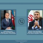 Azərbaycan Respublikasının xarici işlər naziri Ceyhun Bayramov və İran İslam Respublikasının xarici işlər naziri Hüseyn Əmir Abdullahiyan