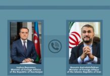 Azərbaycanın və İranın XİN başçıları cari regional vəziyyəti müzakirə ediblər Azərbaycan Respublikasının xarici işlər naziri Ceyhun Bayramov və İran İslam Respublikasının xarici işlər naziri Hüseyn Əmir Abdullahiyan