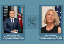 Ceyhun Bayramov ABŞ Dövlət Katibinin köməkçisi ilə danışıb Azərbaycanın xarici işlər naziri Ceyhun Bayramovun ABŞ Dövlət Katibinin Avropa və Avrasiya məsələləri üzrə köməkçisi Karen Donfrid