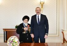 Prezident İlham Əliyev Müharibə, Əmək və Silahlı Qüvvələr Veteranları Təşkilatının sədri Fatma Səttarovaya “İstiqlal” ordenini təqdim edib Prezident İlham Əliyev Müharibə, Əmək və Silahlı Qüvvələr Veteranları Təşkilatının sədri Fatma Səttarovaya “İstiqlal” ordenini təqdim edib