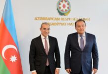 Mikayıl Cabbarov türk dövlətlərinin iqtisadi əlaqələrinin genişləndirilməsinə dair təşəbbüsləri sadalayıb iqtisadiyyat naziri Mikayıl Cabbarov və Türk Dövlətləri Təşkilatının Baş katibi Bağdad Amreyev