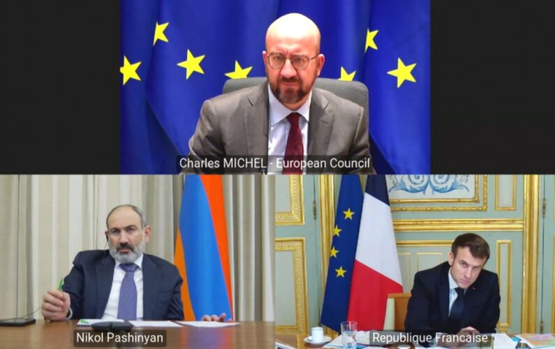 Azərbaycan Respublikasının Prezidenti İlham Əliyevin, Fransanın Avropa İttifaqına sədrliyi qismində Prezident Emmanuel Makronun, Avropa İttifaqı Şurasının Prezidenti Şarl Mişelin və Ermənistan Respublikasının baş naziri Nikol Paşinyanın iştirakı ilə videoformatda görüş