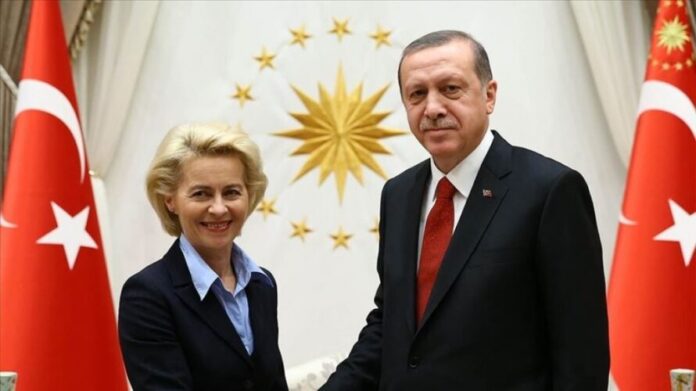 Türkiyə Prezidenti Rəcəb Tayyib Ərdoğan və Avropa Komissiyasının Prezidenti Ursula von der Leyen