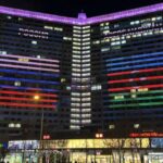 Moskvada Arbat küçəsindəki bina Azərbaycan bayrağının rənglərinə boyanıb