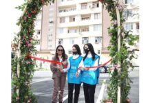 Heydər Əliyev Fondunun vitse-prezidenti Leyla Əliyeva “Bizim həyət” layihəsi çərçivəsində yeni həyətin açılışında iştirak edib "Bizim həyət" layihəsi