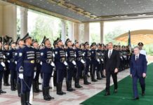 Azərbaycan Prezidenti İlham Əliyevin Daşkənddə rəsmi qarşılanma mərasimi olub