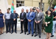 Nərimanov rayonunda şəhid bulağının açılışı olub ətən müharibəsi şəhidi Əbdülrza Rəfibəylinin xatirə bulağının açılışı