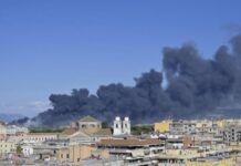 Romada güclü yanğın baş verib Romada güclü yanğın baş verib